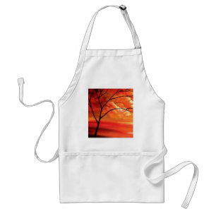 Abstrakter Baum und Roter Sonnenuntergang Schürze