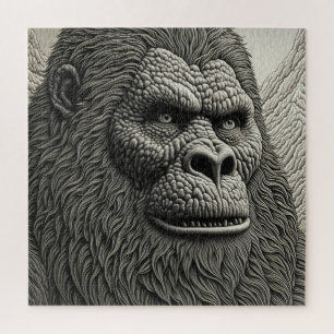 Abstrakter Bigfoot Schwarz-Weiß-Kunst