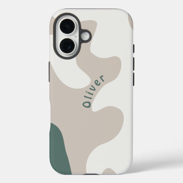 Abstrakter Bio Skandinavienname iPhone 16 Hülle (Rückseite)