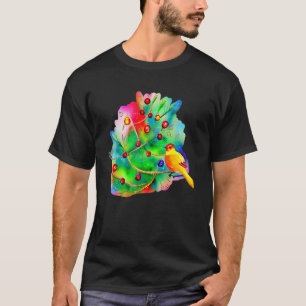 Abstrakter Bird Tree Wasserfarbe P T-Shirt