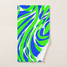 Abstrakter blau-grüner Swirl Badhandtuch Set