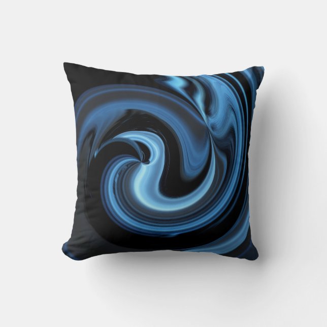 Abstrakter Blaubird-Throw-Kissen Kissen (Vorderseite)