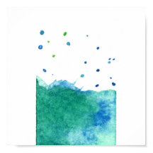 ABSTRAKTER BLAUE GREEN TURQUOISE WATERCOLOR SPRITZ