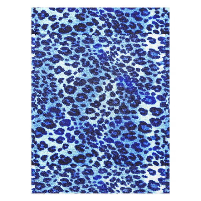 Abstrakter blauer Hipstercheetah-Tierdruck Tischdecke (Vorderseite)