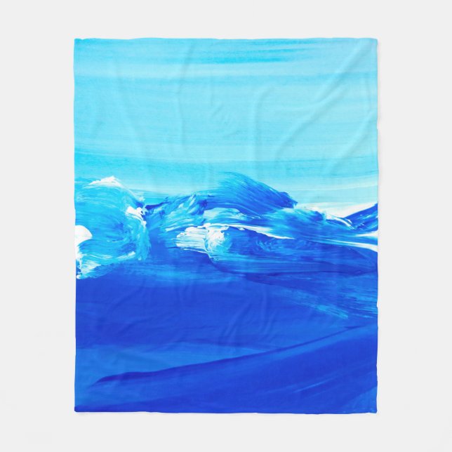 Abstrakter blauer Kunsthintergrund. Moderne Kunst. Fleecedecke (Vorderseite)