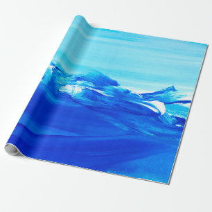 Abstrakter blauer Kunstmalerei-Hintergrund. Modern Geschenkpapier
