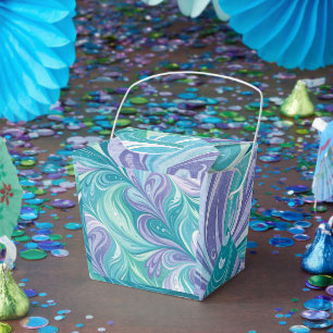 Abstrakter blauer Marmor Swirl Stilvoll Personalis Geschenkschachtel