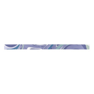 Abstrakter blauer Marmor Swirl Stilvoll Personalis Satinband