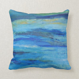 Abstrakter Blauer Ozean Waves Baumwollkissen Kissen