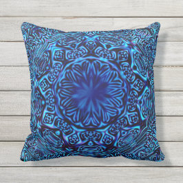 Abstrakter blauer Sun Kissen
