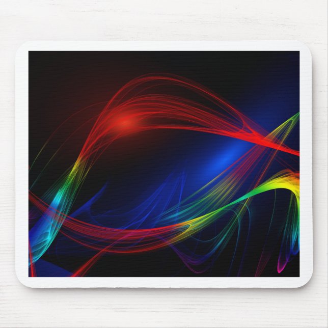 Abstrakter blauer und grüner Swirl-Effekt Mousepad (Vorne)