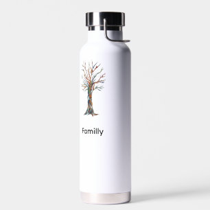 Abstrakter blauer und violetter Familientreffenbau Trinkflasche
