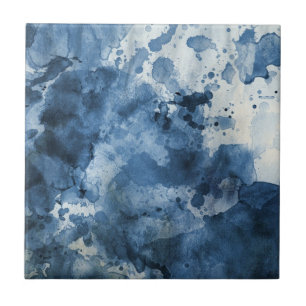 Abstrakter blauer Wasserfarbhintergrund Fliese