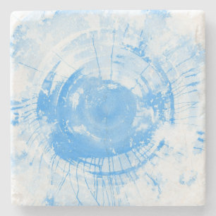 Abstrakter blauer Wasserfarbhintergrund, Textur. 2 Steinuntersetzer