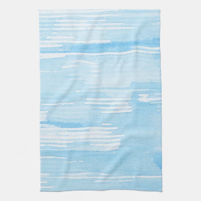 Abstrakter blauer Watercolorhintergrund, Geschirrtuch (Vertikal)