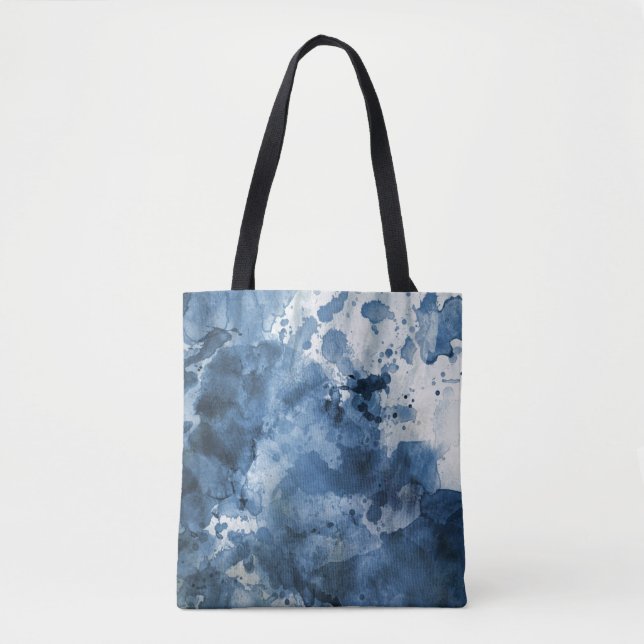 Abstrakter blauer Watercolorhintergrund Tasche (Vorderseite)