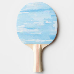 Abstrakter blauer Watercolorhintergrund, Tischtennis Schläger
