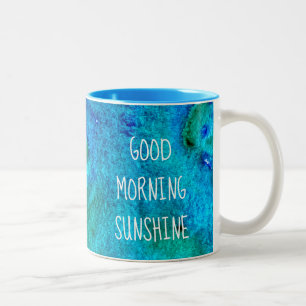 Abstrakter Blauozeanmarmor Zweifarbige Tasse