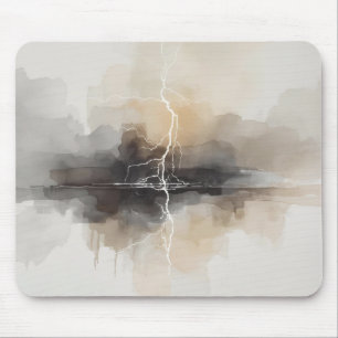 Abstrakter Blitz in Neutrals Druck Mousepad