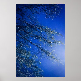 Abstrakter Blue Icy Tree Poster