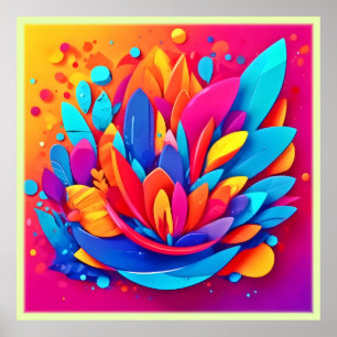 Abstrakter Blumenbrand Poster