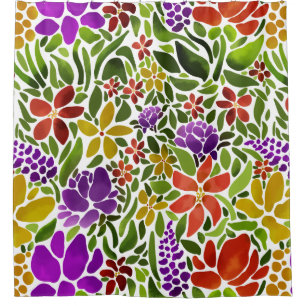 Abstrakter Blumenduschvorhang Duschvorhang