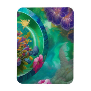 Abstrakter Blumengarten Magnet