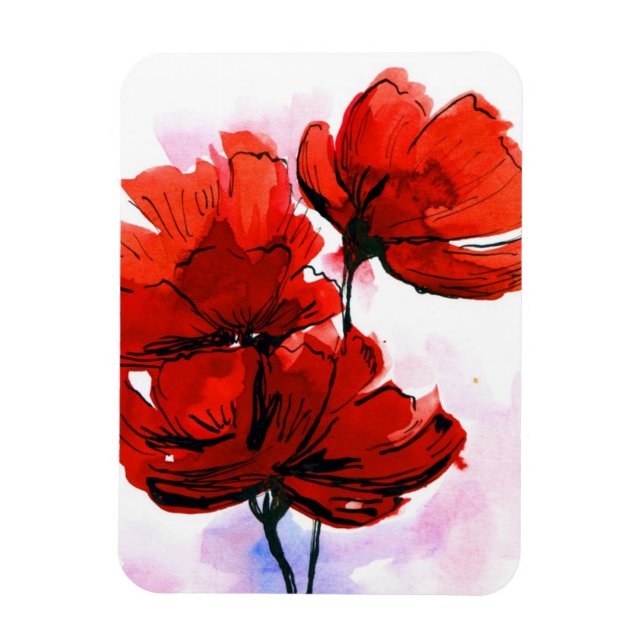 Abstrakter, blumengeschmückter Hintergrund 2 Magnet (Vertikal)