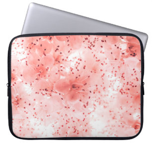 Abstrakter blumengeschmückter Hintergrund rosa Blu Laptopschutzhülle