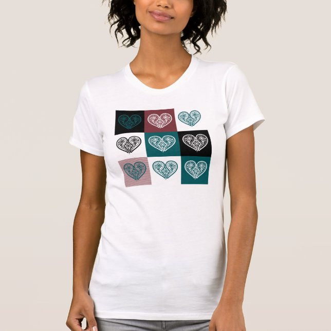 Abstrakter Blumenherz T - Shirt (Vorderseite)