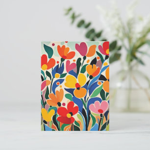 Abstrakter Blumenhintergrund, lebendig, Postkarte