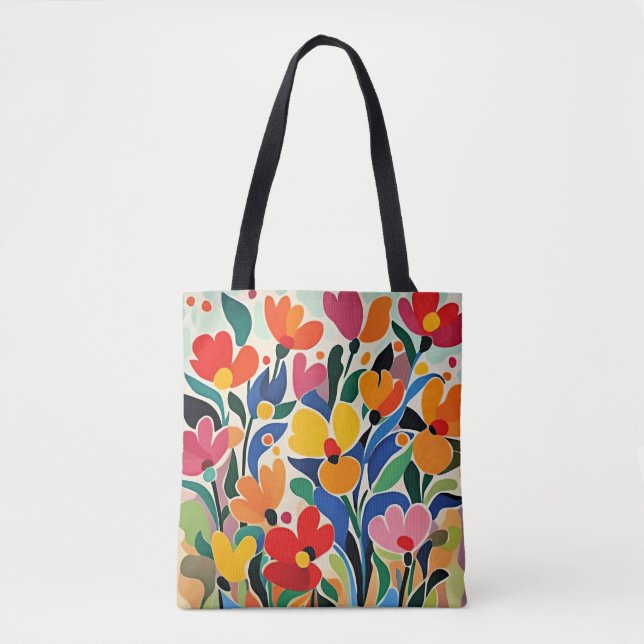 Abstrakter Blumenhintergrund, lebendig, Tasche (Vorderseite)