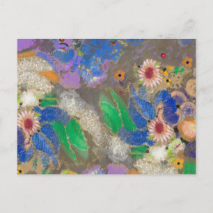 Abstrakter Blumenhintergrund von Odilon Redon. Postkarte
