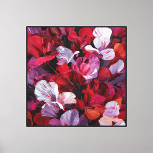 Abstrakter Blumenleinwanddruck Crimson Bloom Leinwanddruck
