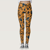 Abstrakter BlumenSenf & Blue Chic Leggings