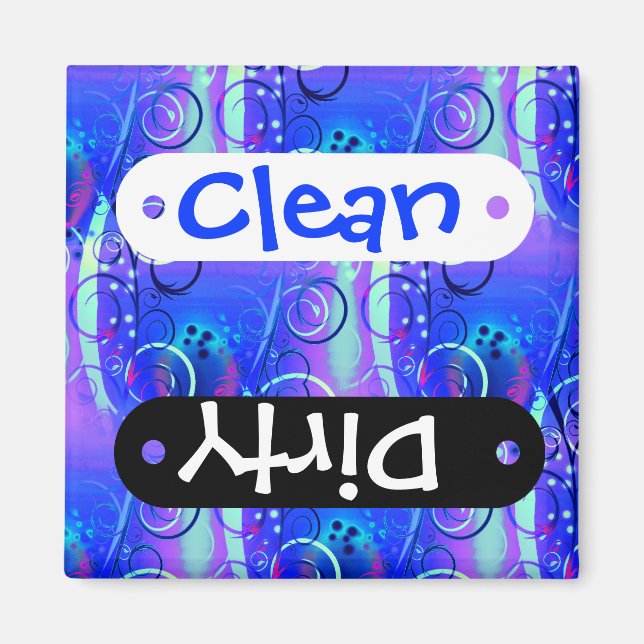 Abstrakter Blumenstrauß Blau Lila Girls Magnet (Vorne)