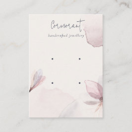 Abstrakter Blush-Aquarellblume 2 Earring Holder Visitenkarte