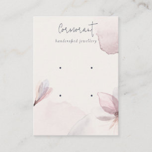 Abstrakter Blush-Aquarellblume 2 Earring Holder Visitenkarte