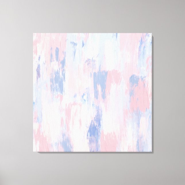 Abstrakter Blush und blaue Pinselstriche Leinwanddruck (Vorderseite)