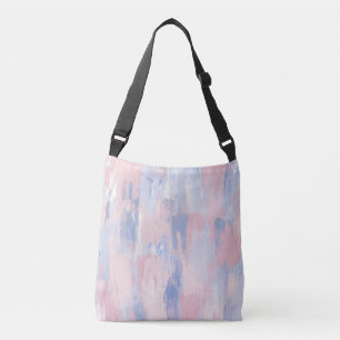 Abstrakter Blush und blaue Pinselstriche Tragetaschen Mit Langen Trägern