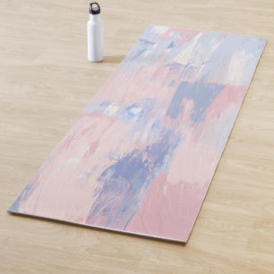 Abstrakter Blush und blaue Pinselstriche Yogamatte
