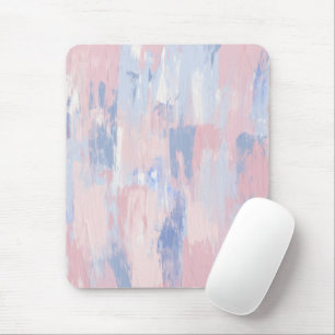 Abstrakter Blush und blauer Pinselstrich Mousepad