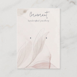 Abstrakter Blush Watercolor Foliage Earring Holder Visitenkarte