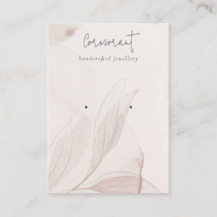 Abstrakter Blush Watercolor Foliage Earring Holder Visitenkarte