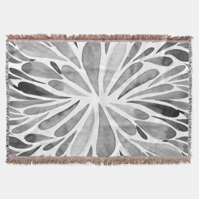 Abstrakter Blütenbrand in Schwarzweiß Decke (Vorderseite)