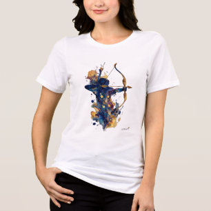 Abstrakter Bogenschütze   Flüssige Tinte Wasserfar Tri-Blend Shirt