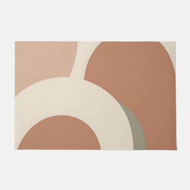 Abstrakter Boho-Bogen Erdiges Minimalistisches Des Fußmatte (Vorderseite)