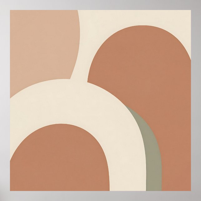 Abstrakter Boho-Bogen Erdiges Minimalistisches Des Poster (Vorne)