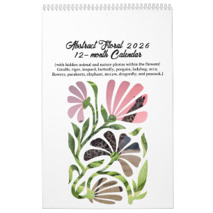 Abstrakter Boho-Botanik-Natur-Kalender 2026 12-Mon Kalender