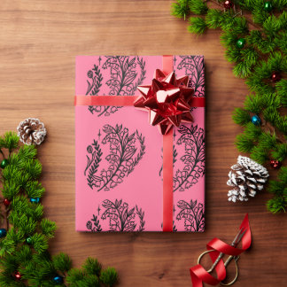 Abstrakter Boho-Farbfleck mit Wildblumen Geschenkpapier